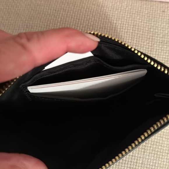 Coach black leather corner zip wristlet. - Picture 6 of 8